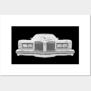 Pontiac Grand Prix 1970s American classic car monochrome Posters and Art